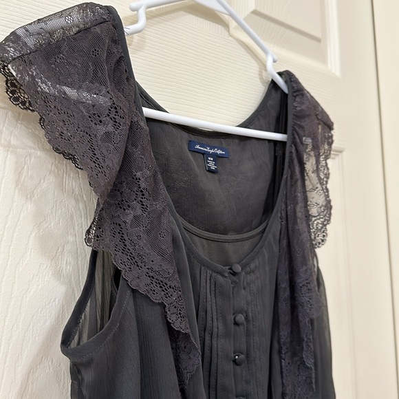 American Eagle outfitters, medium, gray midi lace dress. NWOT. - Picture 4 of 10